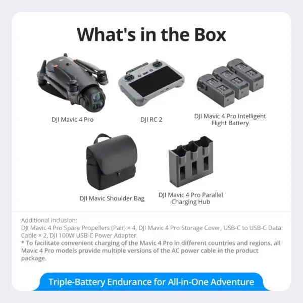 DJI Mavic 4 Pro – 100MP Hasselblad Camera, 6K/60fps, 51-Min Flight, 3-Axis Infinity Gimbal