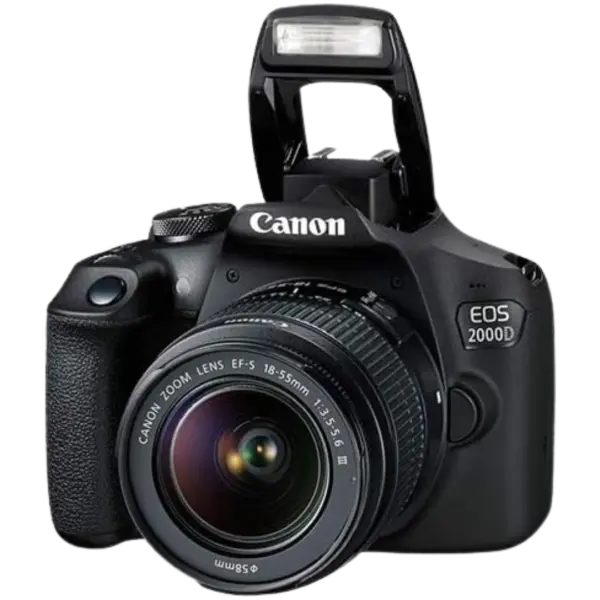 Canon EOS 2000D DSLR Camera with EF-S 18-55mm DC III Lens – 24.1MP APS-C Sensor