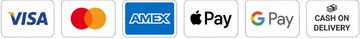 "Visa, Mastercard, Amex, Apple Pay, Google Pay, Cash on Delivery – Accepted Payment Options"