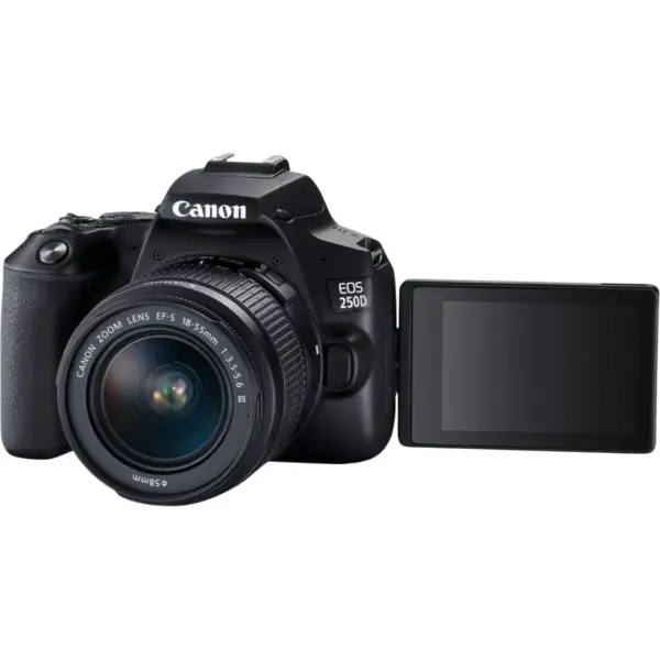 Canon EOS 250D DSLR Camera with EF-S 18-55mm IS STM Lens - 24.1MP, 4K Video