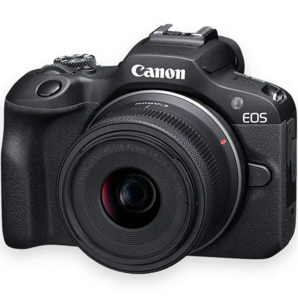 Canon EOS R100 Mirrorless Camera with RF-S 18-45mm Lens - 24.1MP APS-C, Dual Pixel CMOS AF