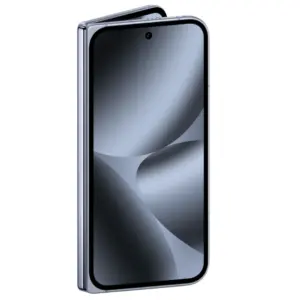 Google Pixel 10 Pro Fold in Moonstone — back and side view