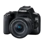 Canon EOS 250D DSLR camera with EF-S 18-55mm IS STM lens three-quarter angle