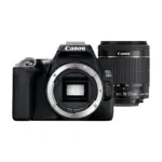 Canon EOS 250D body with EF-S 18-55mm IS STM kit lens side by side