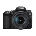 Canon EOS 90D DSLR camera with EF-S 18-135mm IS USM kit lens front clean view