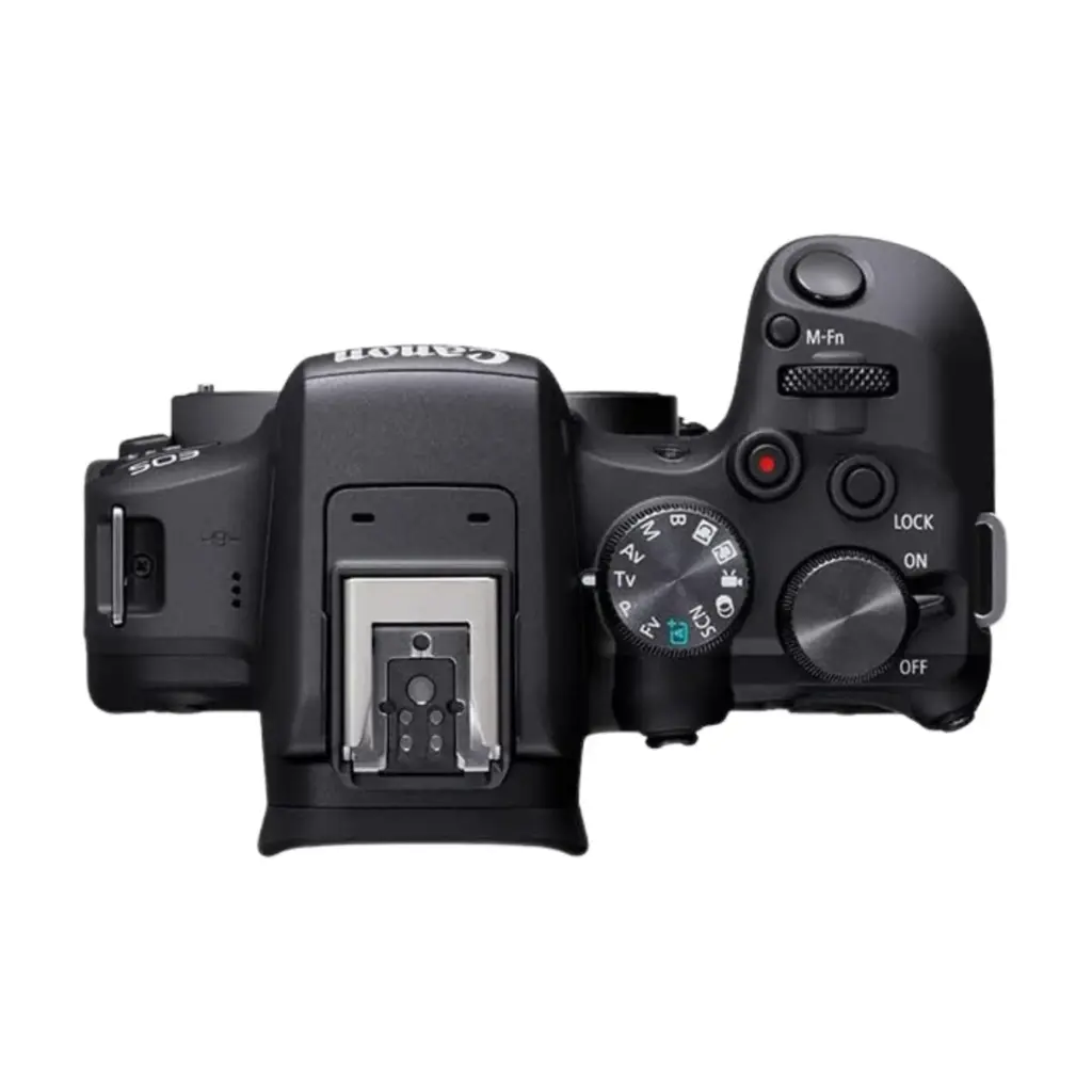 Canon EOS R10 mirrorless camera top view