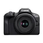 Canon EOS R100 mirrorless camera with RF-S 18-45mm IS STM kit lens front view