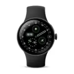 Google Pixel Watch 4 Matte Black Aluminum case with Obsidian Active Band view 2