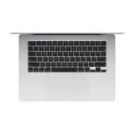 Apple MacBook Air 13-inch (M4, 2025) in Silver color, top-down view of keyboard and trackpad