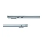 Apple MacBook Air 13-inch (M4, 2025) in Sky Blue color, side view showing MagSafe and USB-C ports