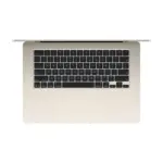 Apple MacBook Air 13-inch (M4, 2025) in Starlight color, top-down view of keyboard and trackpad