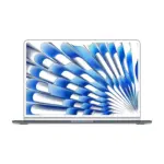 Apple MacBook Air 15-inch (M4, 2025) in Midnight color, front view with display open
