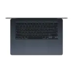 Apple MacBook Air 15-inch (M4, 2025) in Midnight color, top-down view of keyboard and trackpad