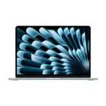 Apple MacBook Air 15-inch (M4, 2025) in Sky Blue color, front view with display open