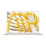 Apple MacBook Air 15-inch (M4, 2025) in Starlight color, front view with display open