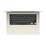 Apple MacBook Air 15-inch (M4, 2025) in Starlight color, top-down view of keyboard and trackpad