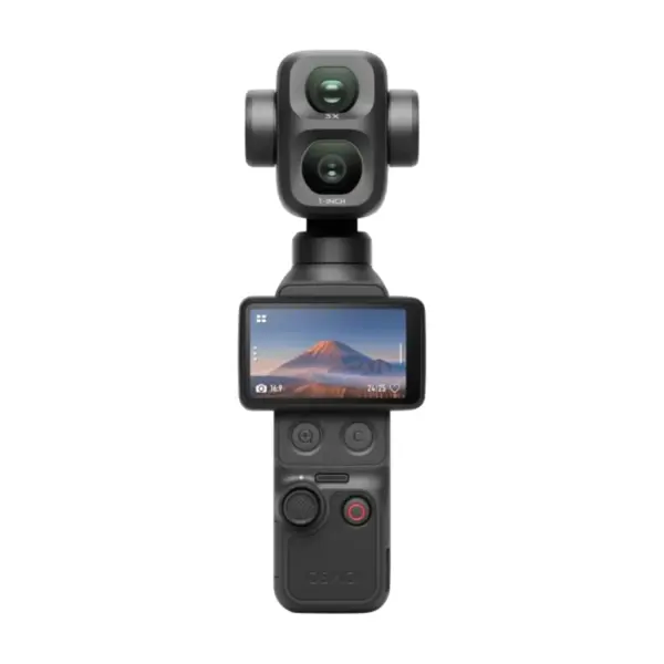 DJI Osmo Pocket 4P handheld gimbal camera, front view