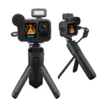 GoPro HERO13 Black Creator Edition front and side view on tripod grip