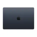 Closed Apple MacBook Air 15-inch M5 in Midnight seen from above, Apple logo centred on the lid