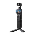 DJI Osmo Pocket 3 Creator Combo - mounted on mini tripod, front view