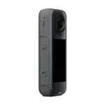 Insta360 X5 8K 360 camera in Midnight Black, rear angled view showing the second lens.