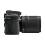 Nikon D7500 with AF-S DX NIKKOR 18-140mm f/3.5-5.6G ED VR lens, right side view with the memory card door
