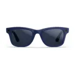 Ray-Ban Meta Wayfarer (Gen 2) smart glasses, Shiny Cosmic Blue frame with Sapphire Transitions lenses, front view.