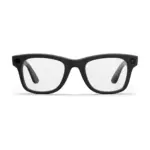 Ray-Ban Meta Wayfarer (Gen 2) smart glasses, Matte Black frame with Clear lenses, front view.