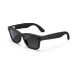 Ray-Ban Meta Wayfarer (Gen 2) smart glasses, Matte Black frame with Gradient Graphite lenses, left quarter view.