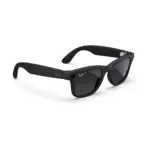 Ray-Ban Meta Wayfarer (Gen 2) smart glasses, Matte Black frame with Gradient Graphite lenses, right quarter view.