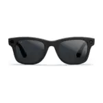 Ray-Ban Meta Wayfarer (Gen 2) smart glasses, Matte Black frame with Grey Transitions lenses, front view.