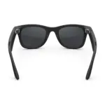 Ray-Ban Meta Wayfarer (Gen 2) smart glasses, Matte Black frame with Grey Transitions lenses, rear view.