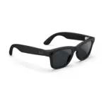 Ray-Ban Meta Wayfarer (Gen 2) smart glasses, Matte Black frame with Grey Transitions lenses, right quarter view.