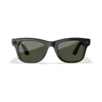 Ray-Ban Meta Wayfarer (Gen 2) smart glasses, Shiny Black frame with G-15 Green lenses, front view.