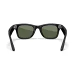 Ray-Ban Meta Wayfarer (Gen 2) smart glasses, Shiny Black frame with G-15 Green lenses, rear view.