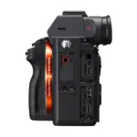 Sony Alpha a7 III camera body - side view with terminals open