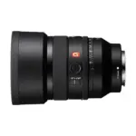 Sony FE 50mm F1.4 GM lens, side view with the ALC-SH173 bayonet hood fitted, showing the focus ring, focus hold button, AF/MF switch and aperture ring