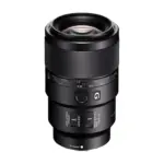 Sony FE 90mm F2.8 Macro G OSS lens - front angled view showing the front element