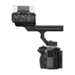 Sony FX3 camera body with the XLR handle unit fitted, showing the connector ports