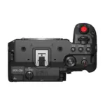Canon EOS C50 cinema camera, top view with multi-accessory shoe and mode dial