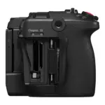 Canon EOS C50 cinema camera, side view showing CFexpress Type B and SD card slots