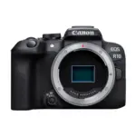 Canon EOS R10 mirrorless camera body - front view showing the RF mount and APS-C sensor.