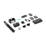 DJI Osmo Action 5 Pro Adventure Combo contents including the camera, batteries, multifunctional battery case, 1.5m extension rod and mounts