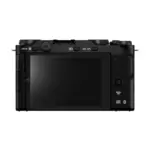 Fujifilm X-M5 mirrorless camera in Black with the XC 15-45mm lens fitted - rear view showing the vari-angle touchscreen.