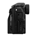 Fujifilm X-T5 mirrorless camera body in Black - opposite side view showing the connection ports.