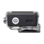 Insta360 GO 3 and GO 3S Dive Case - side view showing the latch and the Insta360 marking.