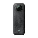 Insta360 X4 360 camera, rear view showing the textured back and second lens