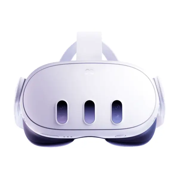 Meta Quest 3 all-in-one VR headset - front view showing the three sensor cutouts.