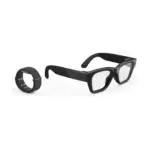 Meta Ray-Ban Display AI glasses in Black, side view, with the Meta Neural Band.