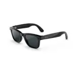 Ray-Ban Meta Wayfarer (Gen 3) AI glasses in Shiny Black / Transitions Grey - angled view showing the frame and temple.